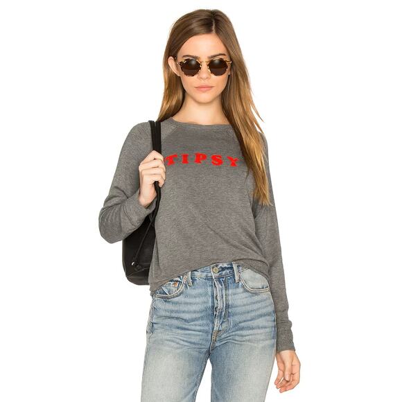 Daydreamer Tipsy Crew Neck Sweatshirt in Charcoal Size Small NWT - Picture 2 of 6